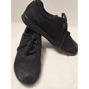 SAS Free Time Walking Shoe Womens Suede Lace Up Comfort Black 10.5 Slim Confort